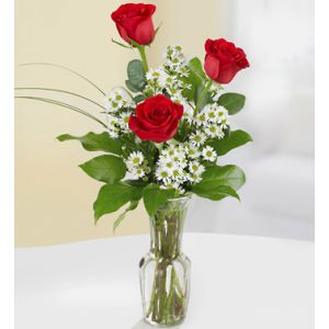 3 Roses In Vase